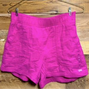 NEW Gap Crinkle Gauze pull on short pink cotton pockets festival comfy loose XS